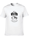 Camping Graphic Print Black T-Shirt