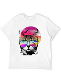 Cool Cat Retro Sunset T-Shirt