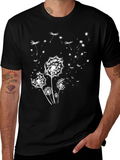 Dandelion Print Black T-Shirt