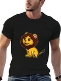 Lion Cartoon Black T-Shirt