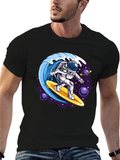 Astronaut Surfing Wave Graphic T-Shirt