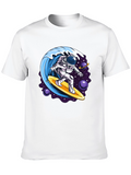 Astronaut Surfing Wave Graphic T-Shirt