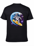 Astronaut Surfing Wave Graphic T-Shirt