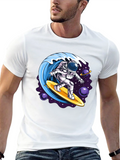 Astronaut Surfing Wave Graphic T-Shirt
