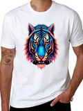 Vibrant Tiger Graphic Tee - Mens Black T-Shirt