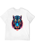 Vibrant Tiger Graphic Tee - Mens Black T-Shirt