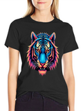 Vibrant Tiger Graphic Tee - Mens Black T-Shirt