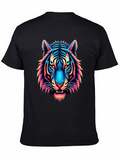 Vibrant Tiger Graphic Tee - Mens Black T-Shirt