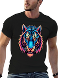 Vibrant Tiger Graphic Tee - Mens Black T-Shirt