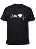 Cat Lover ECG Heartbeat T-Shirt