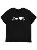 Cat Lover ECG Heartbeat T-Shirt