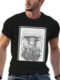 Stay Brave Graphic Print Black T-Shirt