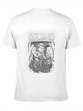 Stay Brave Graphic Print Black T-Shirt