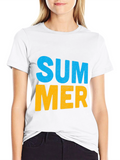 Summer Graphic Print Black Cotton T-Shirt