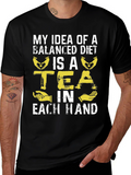 Funny Balanced Diet Tea Lover T-Shirt