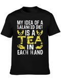 Funny Balanced Diet Tea Lover T-Shirt