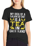 Funny Balanced Diet Tea Lover T-Shirt