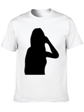 Silhouette Graphic Black T-Shirt for Men