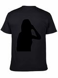 Silhouette Graphic Black T-Shirt for Men
