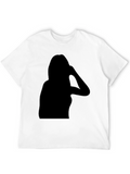 Silhouette Graphic Black T-Shirt for Men