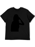 Silhouette Graphic Black T-Shirt for Men