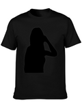 Silhouette Graphic Black T-Shirt for Men
