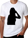 Silhouette Graphic Black T-Shirt for Men