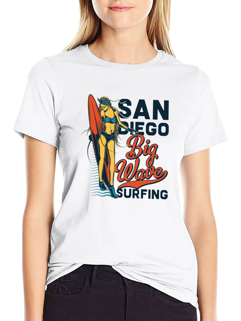 San Diego Big Wave Surfing Black T-Shirt