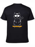 Cool Cat Skateboard T-Shirt - Black