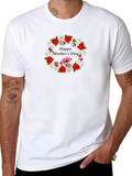 Mothers Day Floral Wreath Graphic Tee