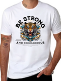 Be Strong & Courageous Tiger Graphic T-Shirt
