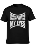 Funny Resting My Eyes Black T-Shirt
