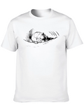 Black T-Shirt with Sleeping Squirrel Design