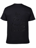 Love Peace Equality Kindness Black T-Shirt