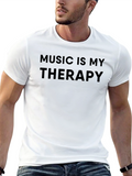 Music Is My Therapy Black T-Shirt