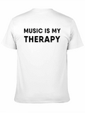 Music Is My Therapy Black T-Shirt