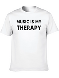 Music Is My Therapy Black T-Shirt