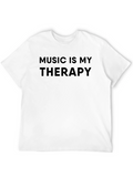 Music Is My Therapy Black T-Shirt