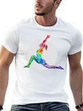 Rainbow Yoga Pose Graphic T-Shirt