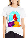 Cartoon Anatomy Organs Graphic T-Shirt