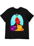 Cartoon Anatomy Organs Graphic T-Shirt