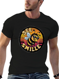 Bee Smile Graphic T-Shirt - Black