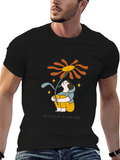 Unique Graphic T-Shirt with Smiling Sunflower Design