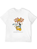 Unique Graphic T-Shirt with Smiling Sunflower Design