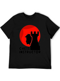 Chess Instructor Graphic Tee - Black Cotton Shirt
