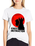 Chess Instructor Graphic Tee - Black Cotton Shirt
