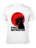 Chess Instructor Graphic Tee - Black Cotton Shirt