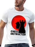 Chess Instructor Graphic Tee - Black Cotton Shirt