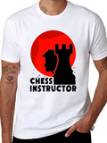 Chess Instructor Graphic Tee - Black Cotton Shirt