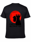 Chess Instructor Graphic Tee - Black Cotton Shirt